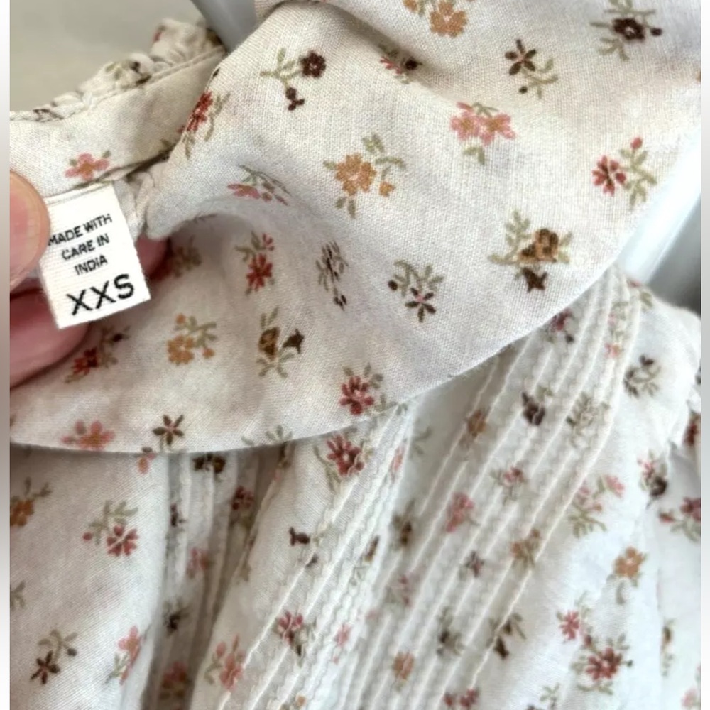 DOEN HARDY PINTUCK COTTON + VISCOSE FLORAL BLOUSE SIZE XXS - Picture 11 of 13